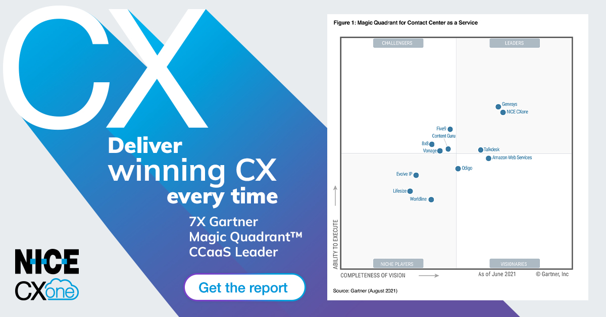 NICE CXone A Gartner Magic Quadrant CCaaS Leader 7 Times